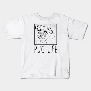 Puggy Life (white & color tee) Kids T-Shirt